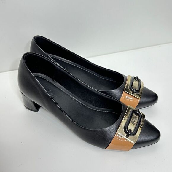 USAflex Women’s Pointed Toe Chic Black Pumps Size 7 - Picture 2 of 10